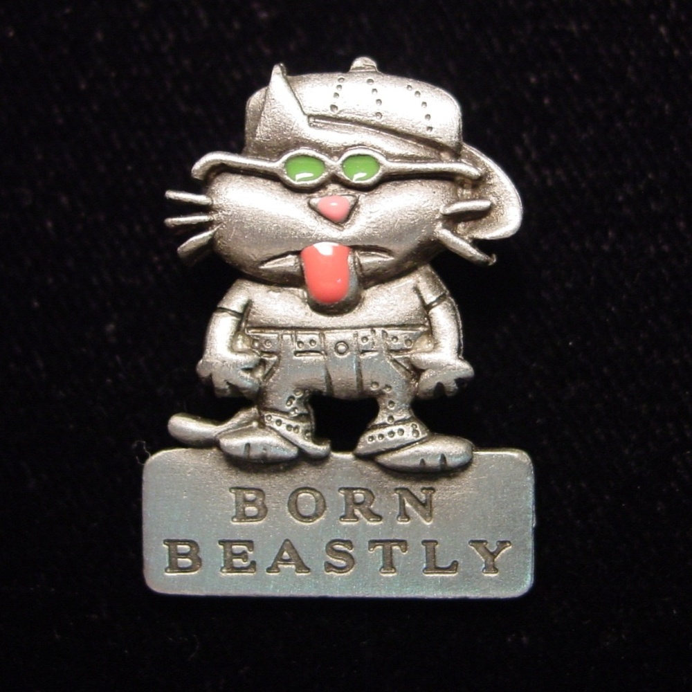 🌸 3/$12 🐝 ‘Born Beastly' CAT Tack Pin